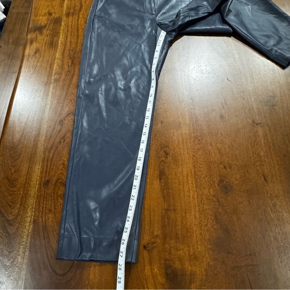J. Crew Kate Straight-Leg Pant in Faux Leather Blue Size 6 - Picture 8 of 9